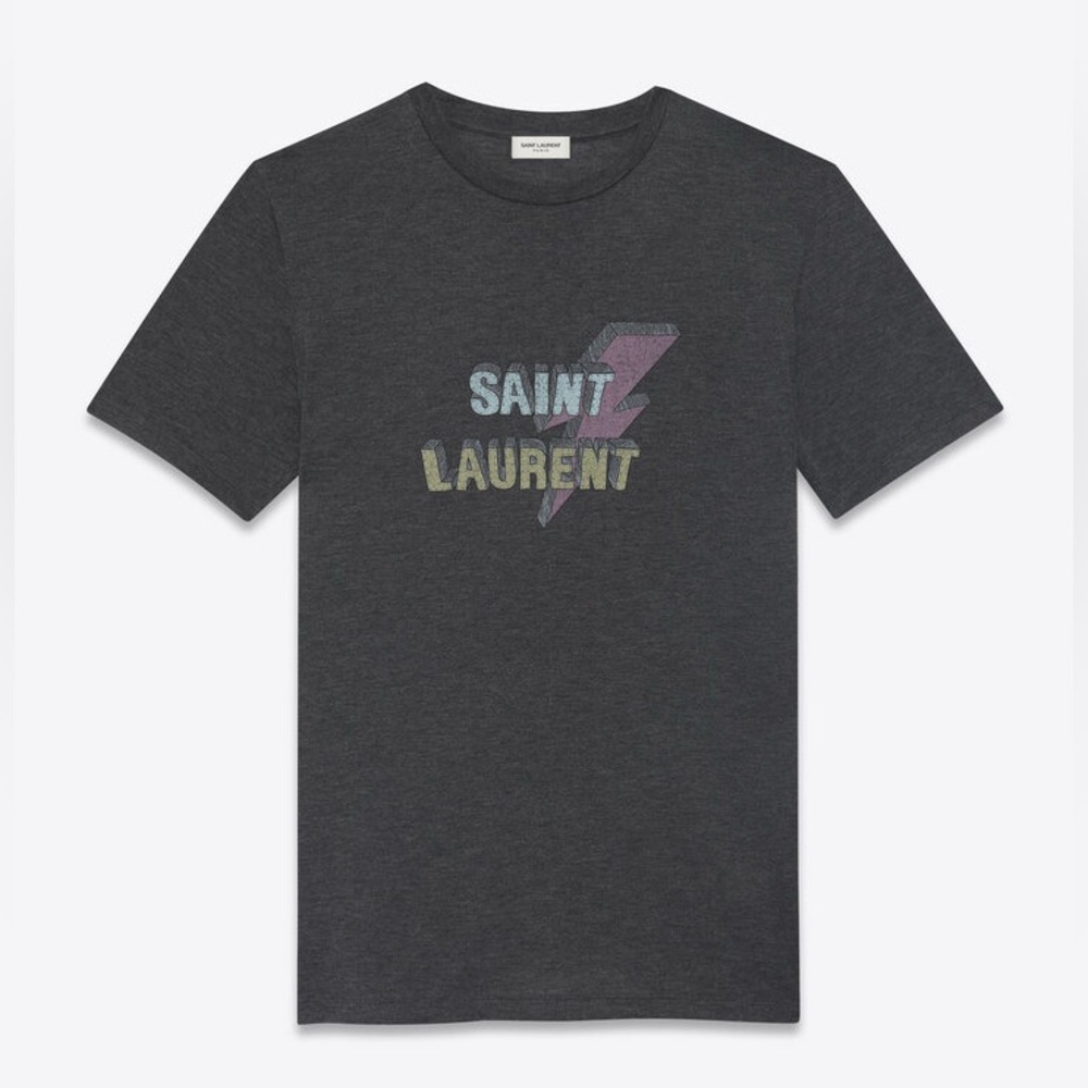 yves saint laurent lightning bolt tshirt